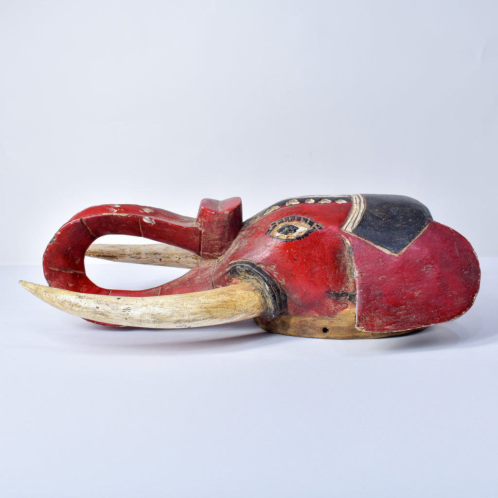 Baule Red Elephant Mask Cote D'Ivoire