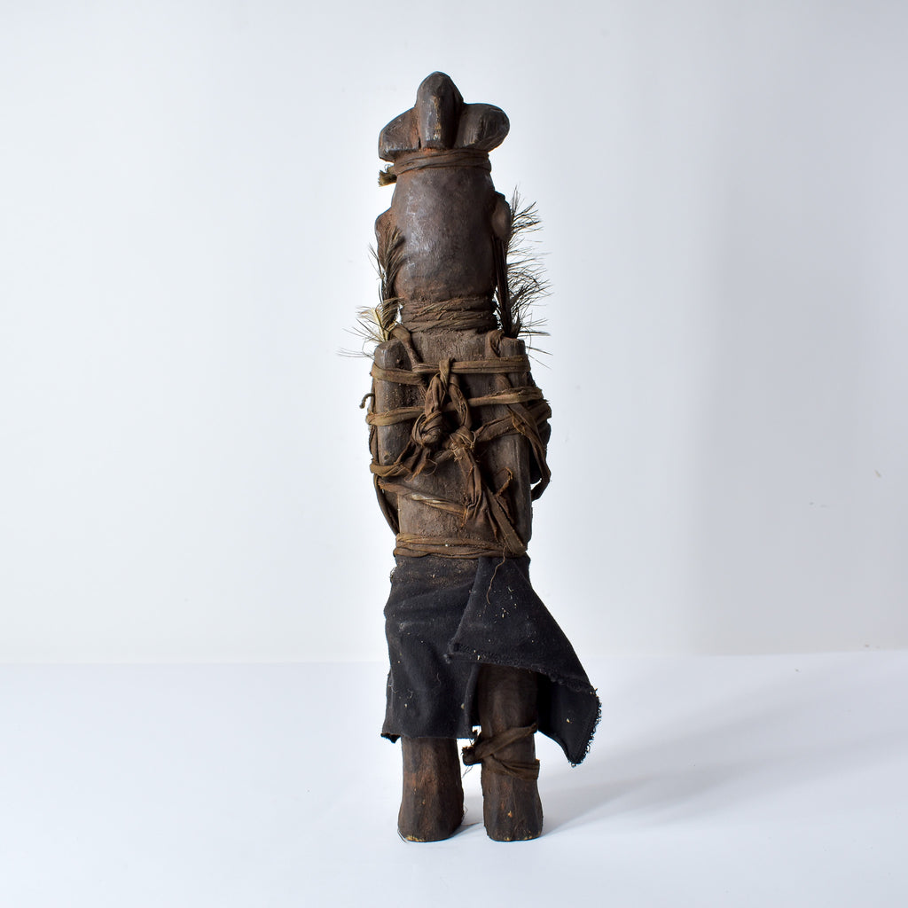 Yaka Fetish With Feathers Figure Congo