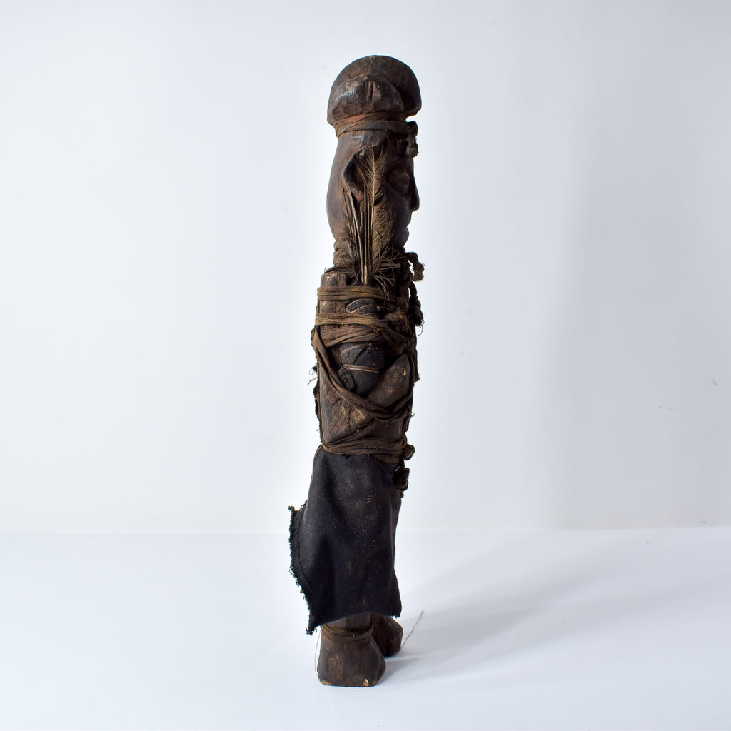 Yaka Fetish With Feathers Figure Congo