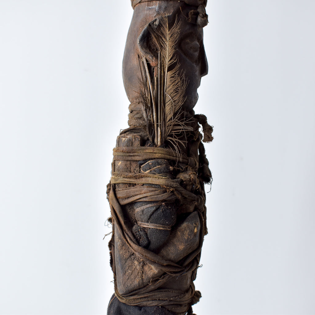 Yaka Fetish With Feathers Figure Congo