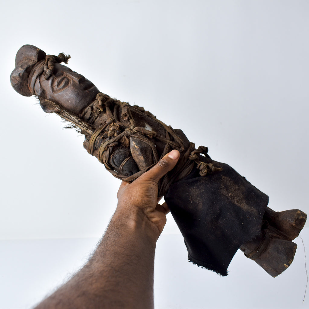 Yaka Fetish With Feathers Figure Congo