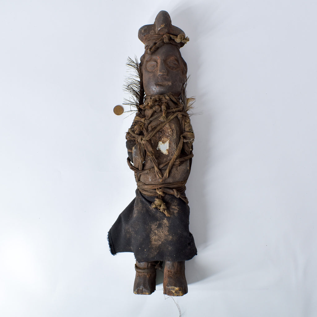 Yaka Fetish With Feathers Figure Congo