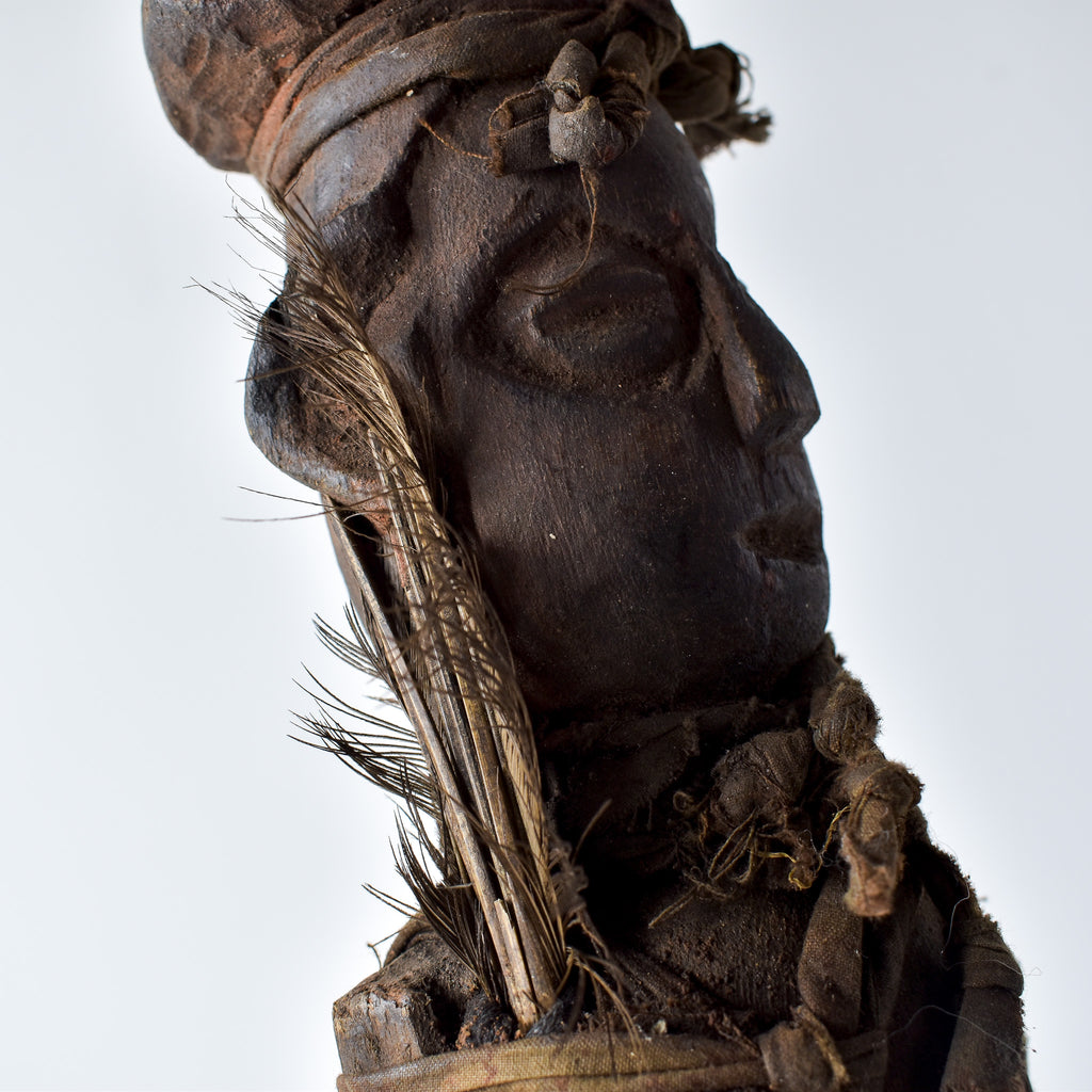 Yaka Fetish With Feathers Figure Congo