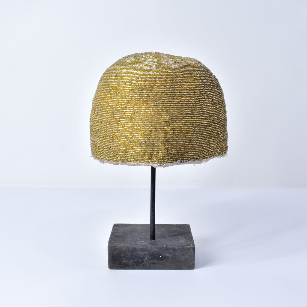 Yoruba Gold Beaded Hat Nigeria