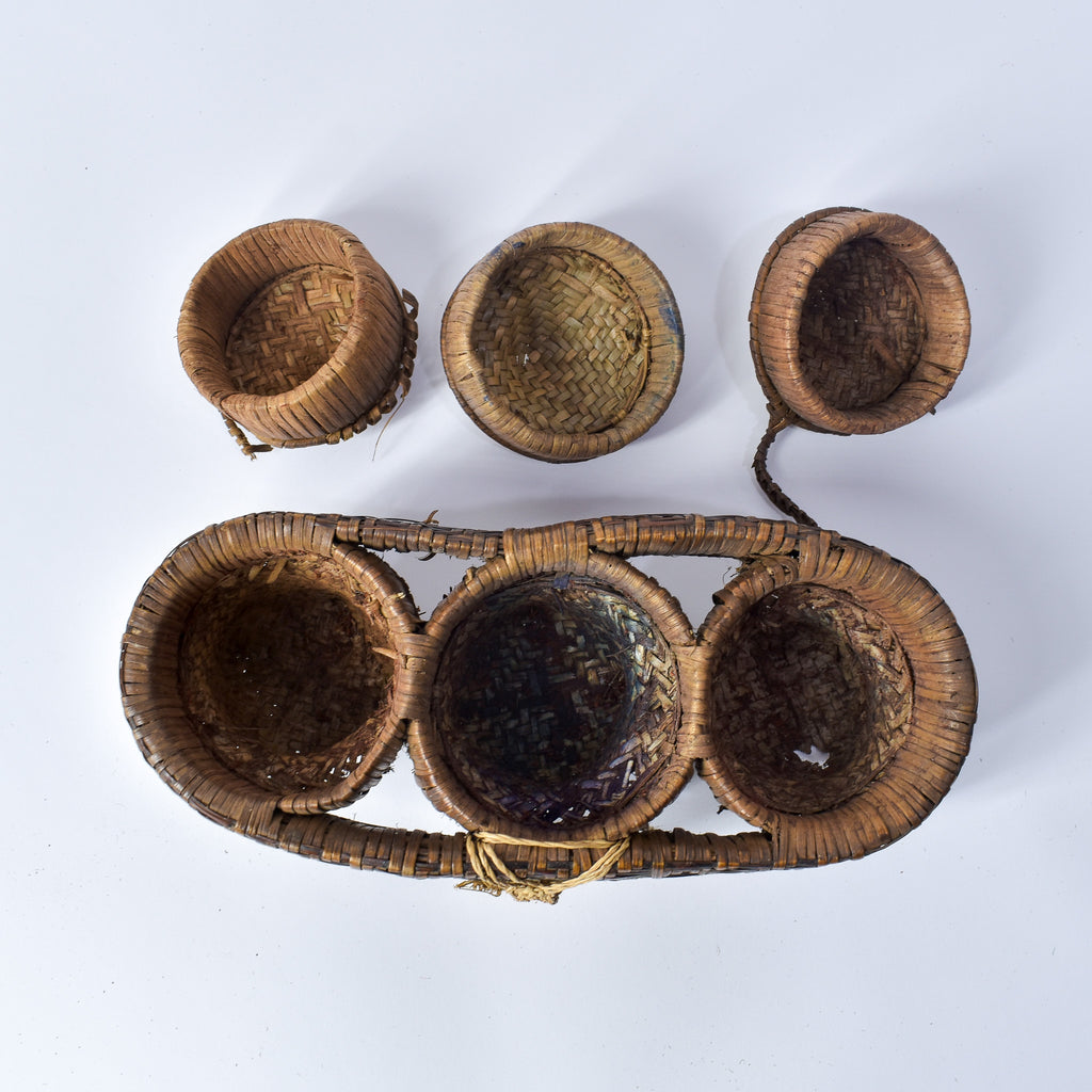 Very Rare Kuba Triple Lidded Basket Congo