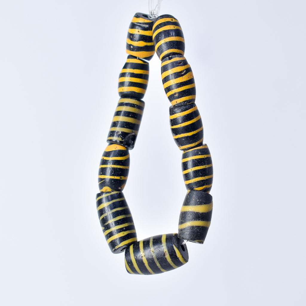 11 Bumblebee Venetian Trade Beads