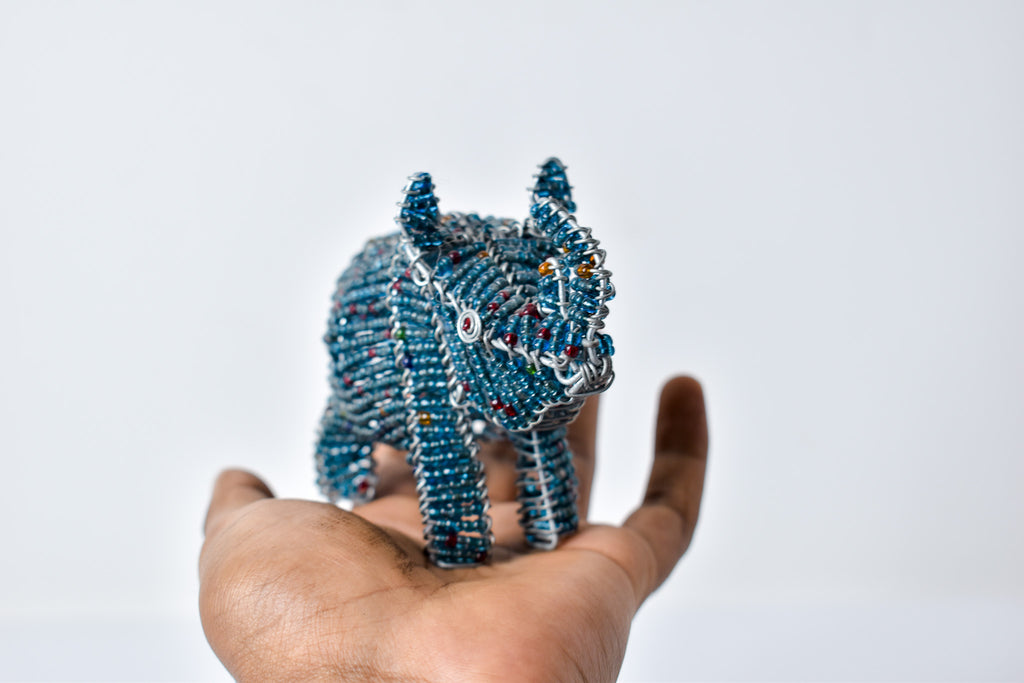 Zulu Beaded Wire Rhinoceros South Africa