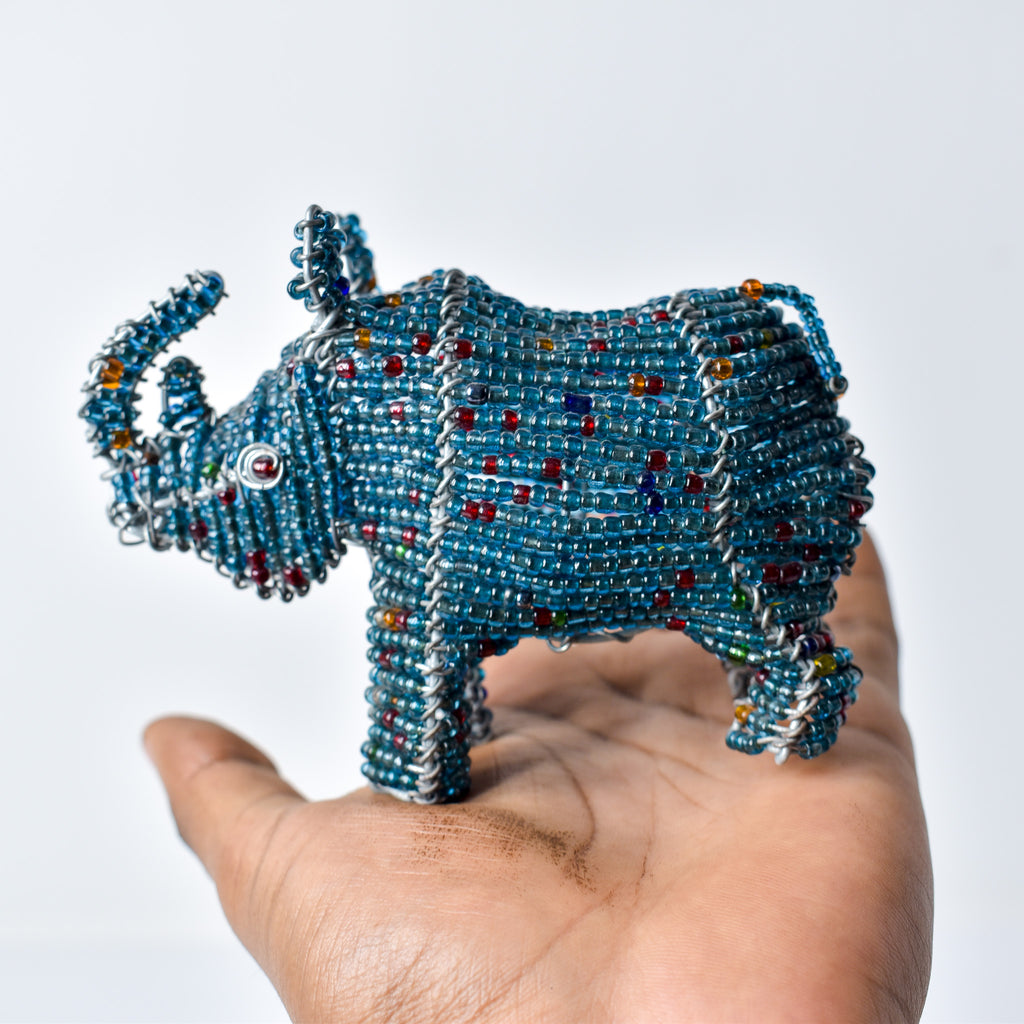 Zulu Beaded Wire Rhinoceros South Africa