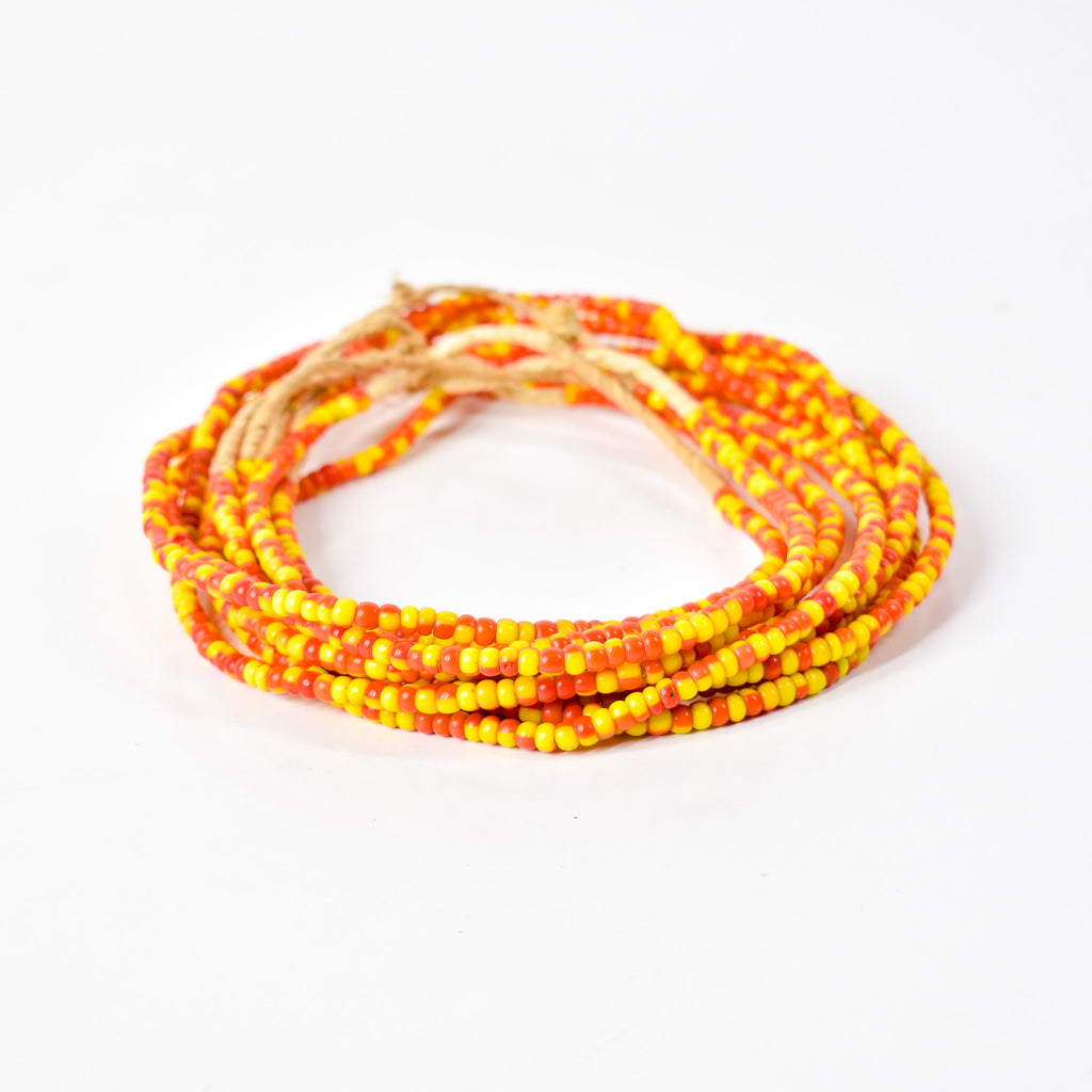 5 Strands Orange Yellow Trade Bead Grab Bag