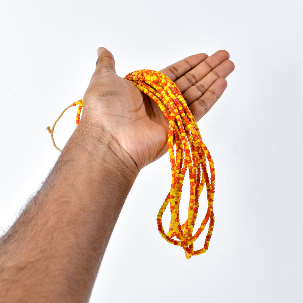 5 Strands Orange Yellow Trade Bead Grab Bag