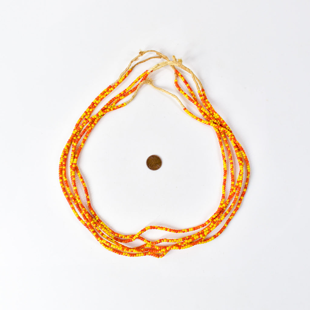 5 Strands Orange Yellow Trade Bead Grab Bag