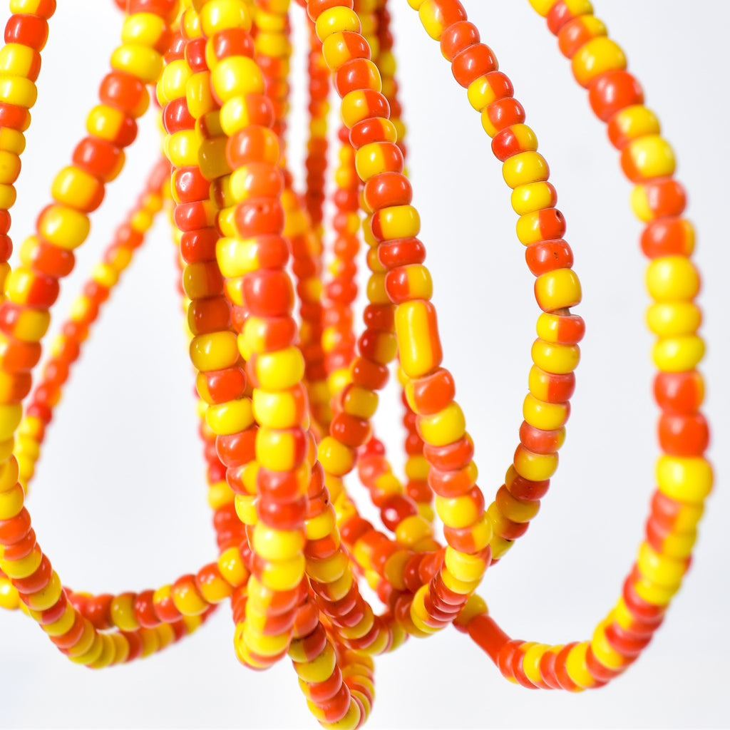 5 Strands Orange Yellow Trade Bead Grab Bag