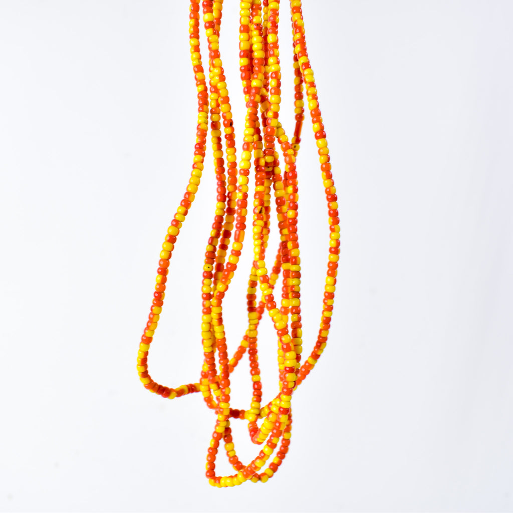5 Strands Orange Yellow Trade Bead Grab Bag