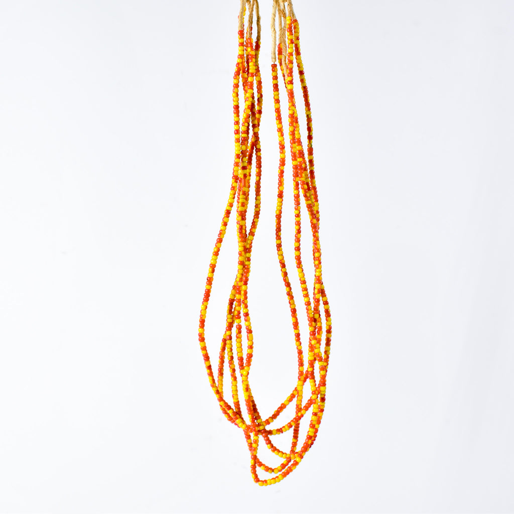 5 Strands Orange Yellow Trade Bead Grab Bag