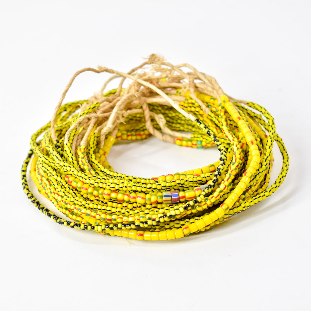 15 Mixed Tile and Seed Yellow Trade Bead Grab Bag