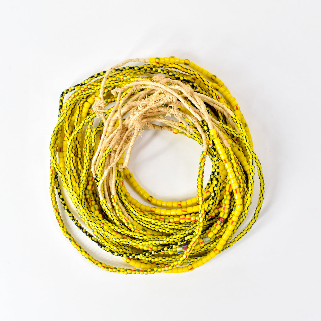 15 Mixed Tile and Seed Yellow Trade Bead Grab Bag