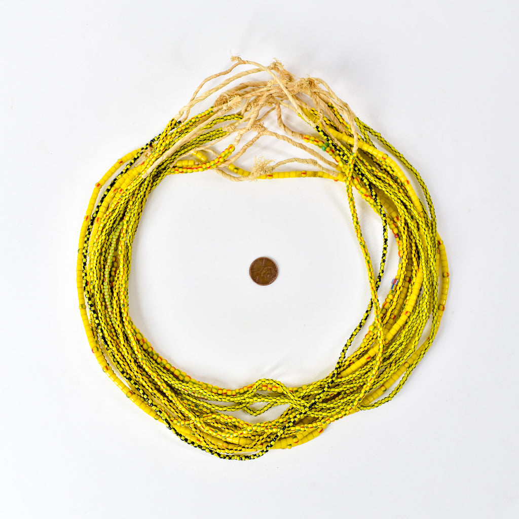 15 Mixed Tile and Seed Yellow Trade Bead Grab Bag