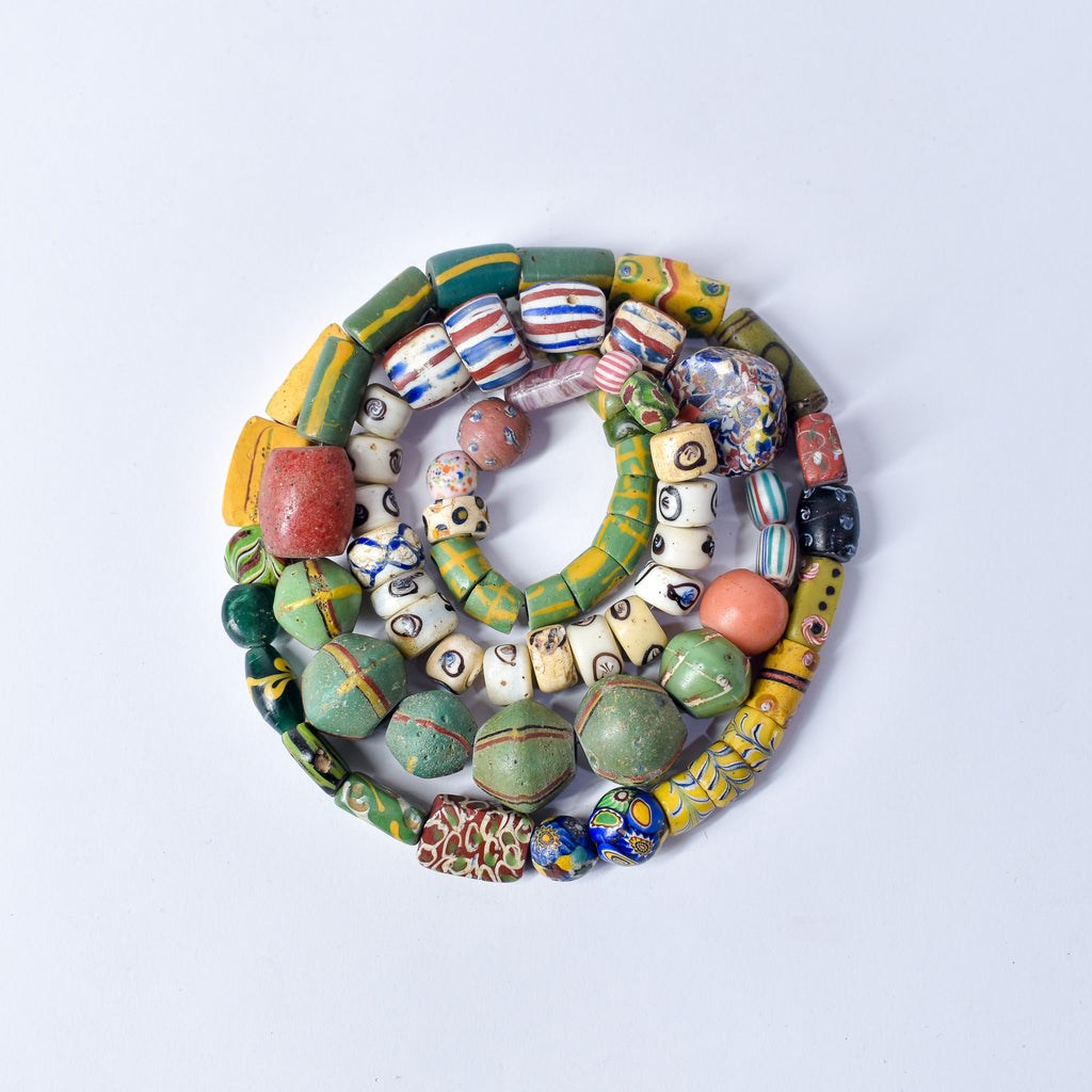 Venetian Mixed Collection Trade Beads 31 Inch