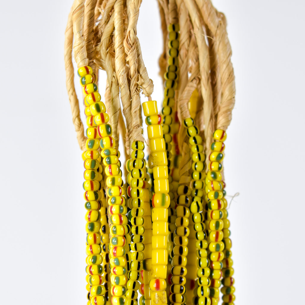 15 Mixed Tile and Seed Yellow Trade Bead Grab Bag