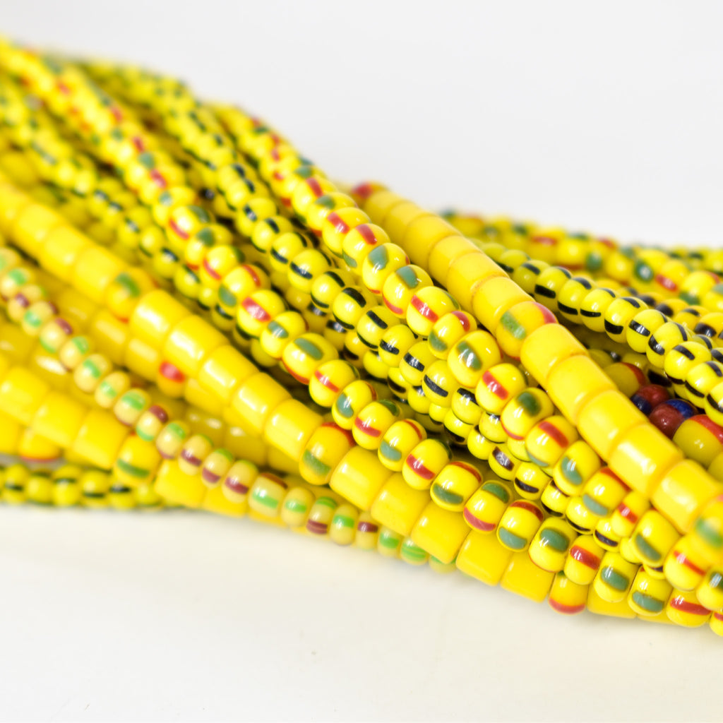 15 Mixed Tile and Seed Yellow Trade Bead Grab Bag