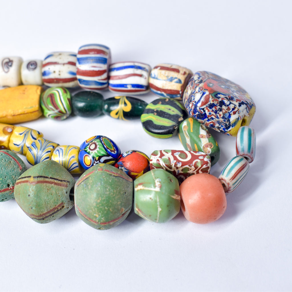Venetian Mixed Collection Trade Beads 31 Inch