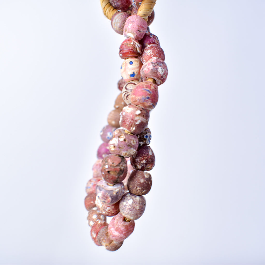 Mixed Whiteheart Skunk Floral Raised Dot Venetian Red Trade Beads