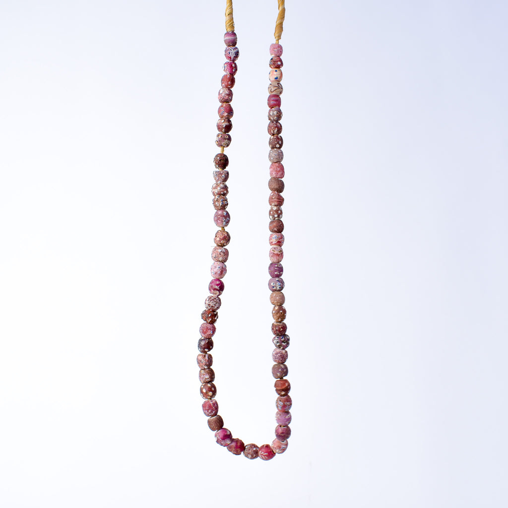 Mixed Whiteheart Skunk Floral Raised Dot Venetian Red Trade Beads