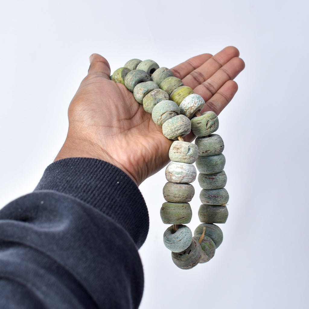 Hebron Kano Graduated Green Trade Beads