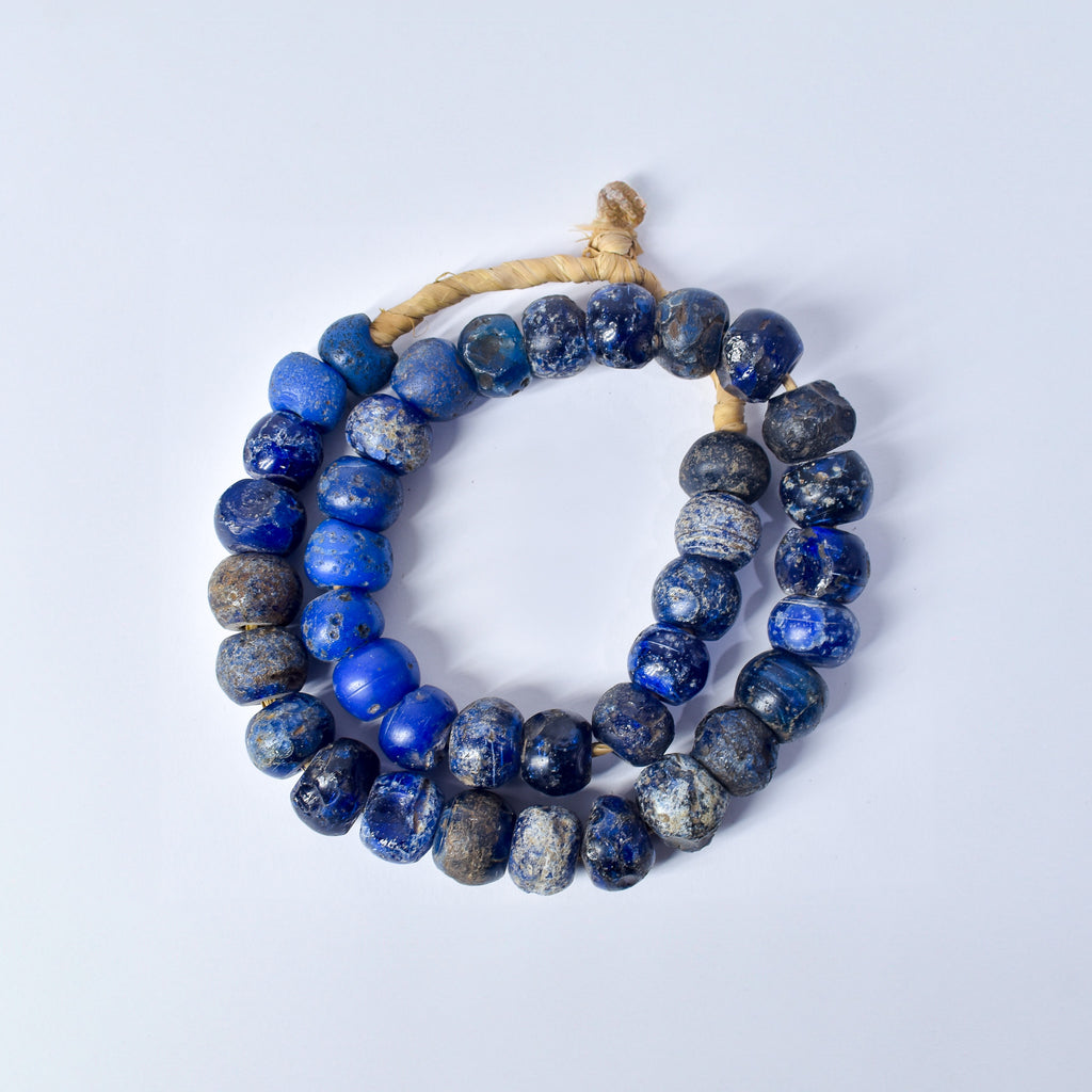 Dogon Bohemian Big Blue Round Trade Beads