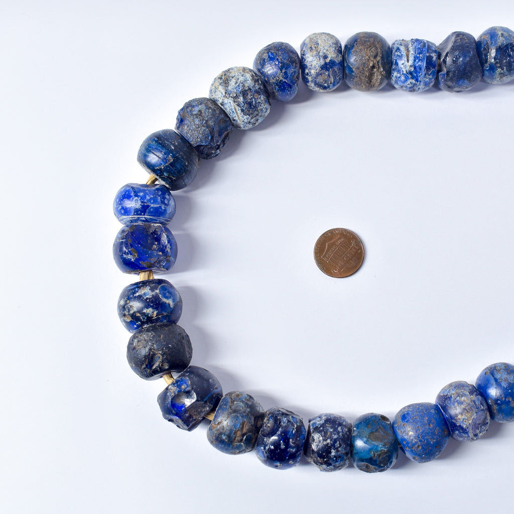 Dogon Bohemian Big Blue Round Trade Beads
