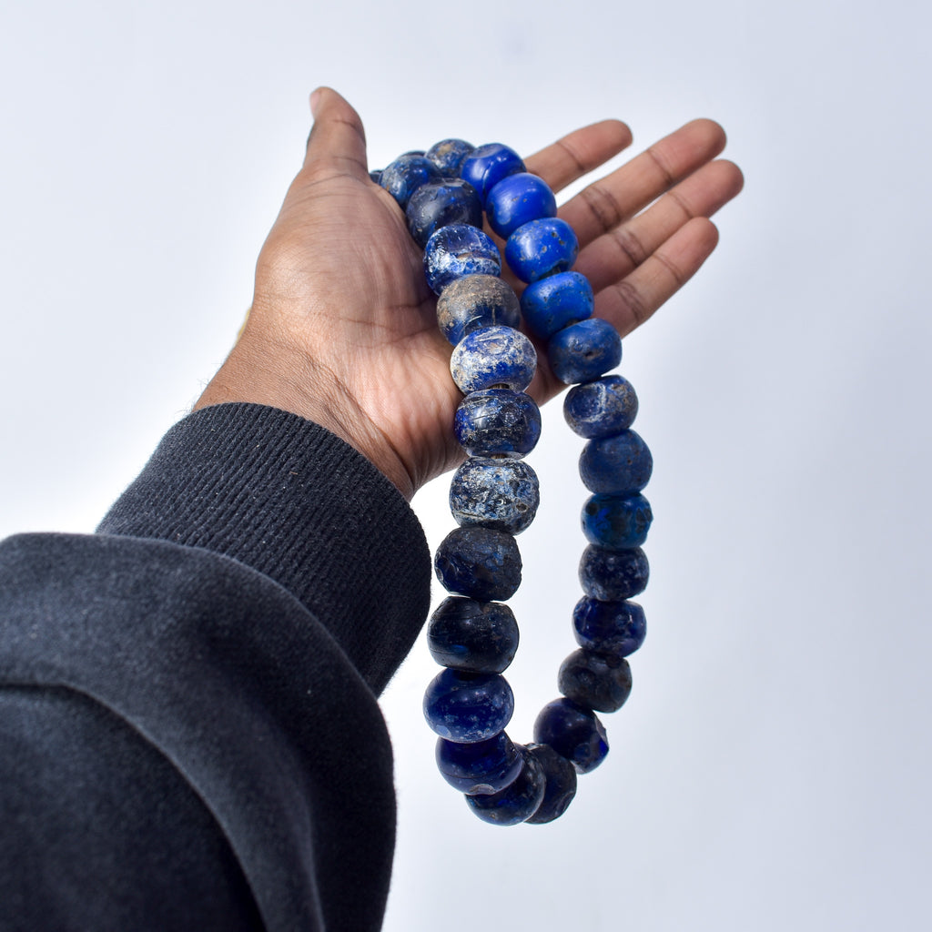 Dogon Bohemian Big Blue Round Trade Beads
