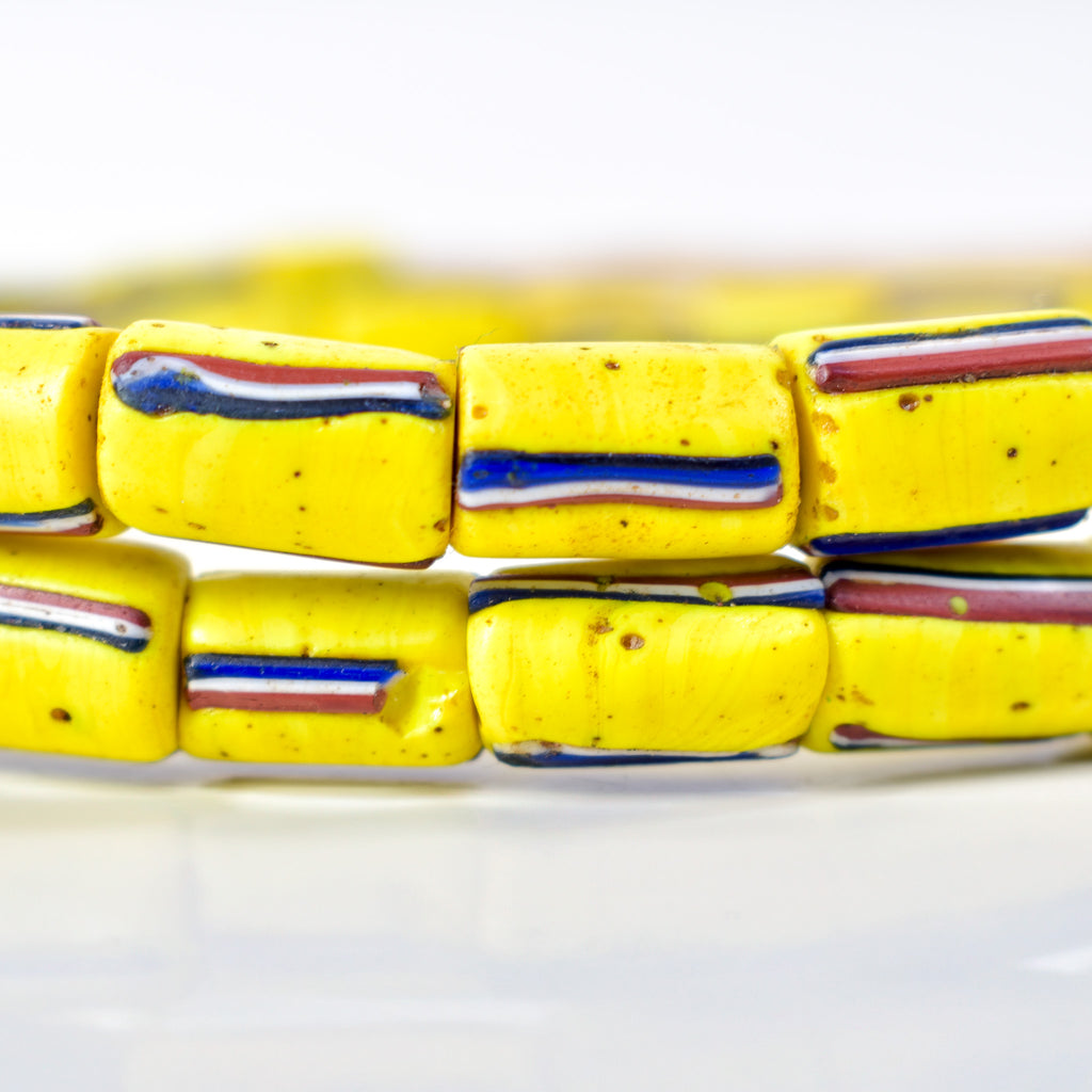 Striped Venetian Yellow Trade Beads