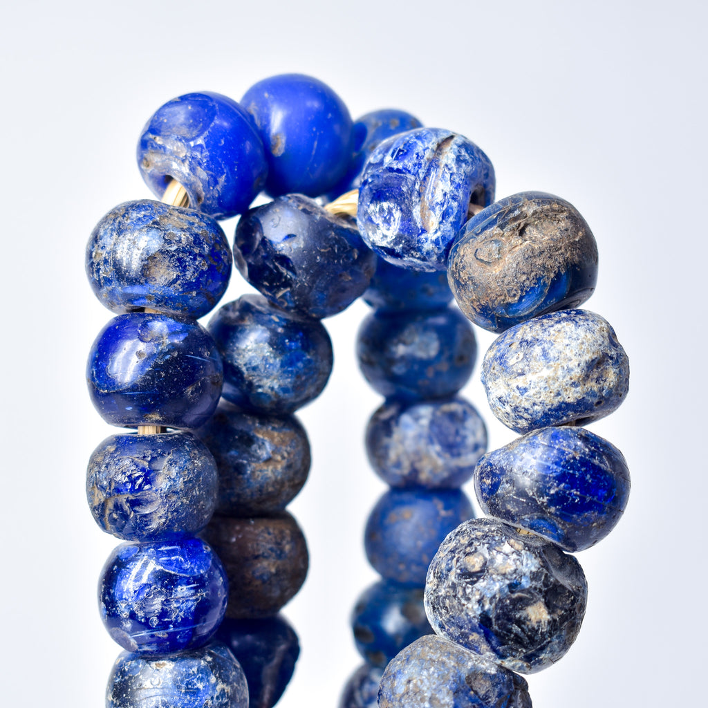 Dogon Bohemian Big Blue Round Trade Beads