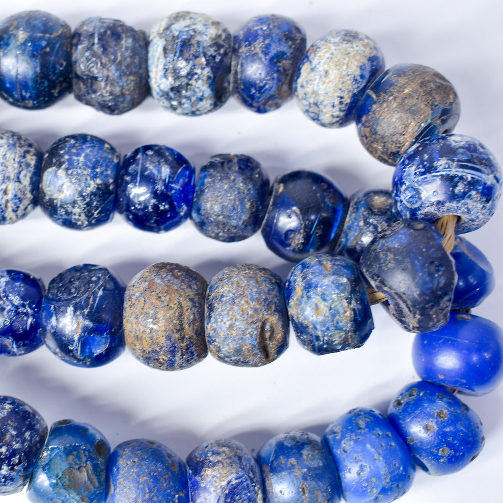 Dogon Bohemian Big Blue Round Trade Beads