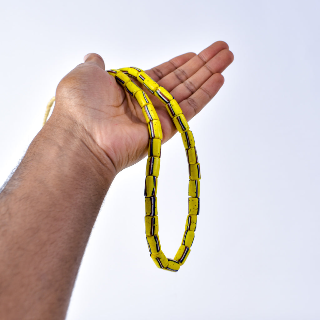 Striped Venetian Yellow Trade Beads