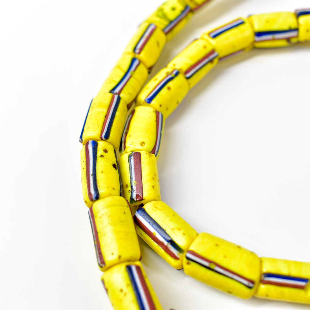 Striped Venetian Yellow Trade Beads