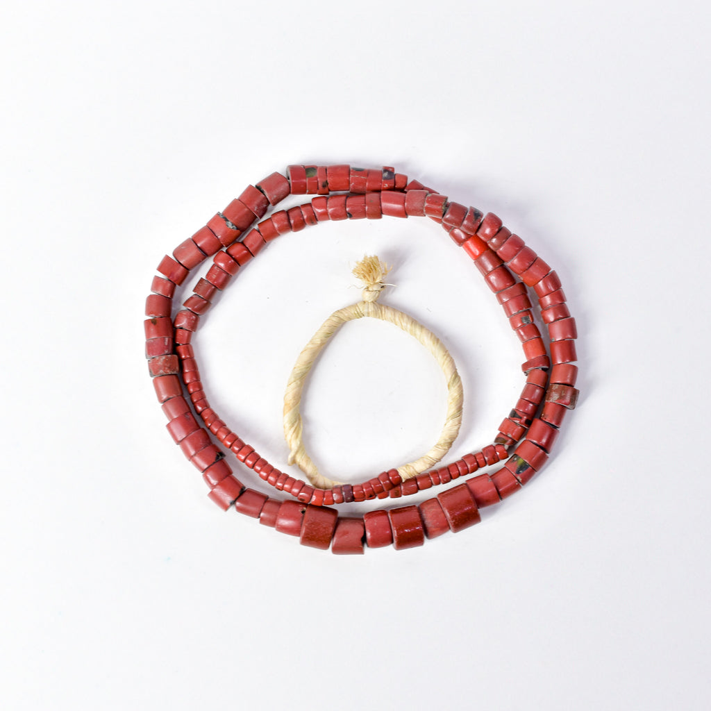 Red Green Heart Venetian Trade Beads
