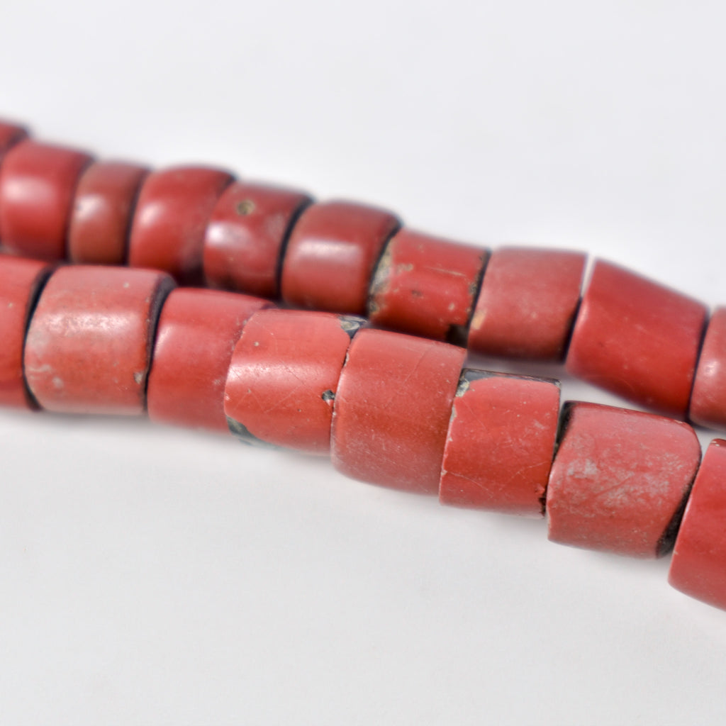 Red Green Heart Venetian Trade Beads