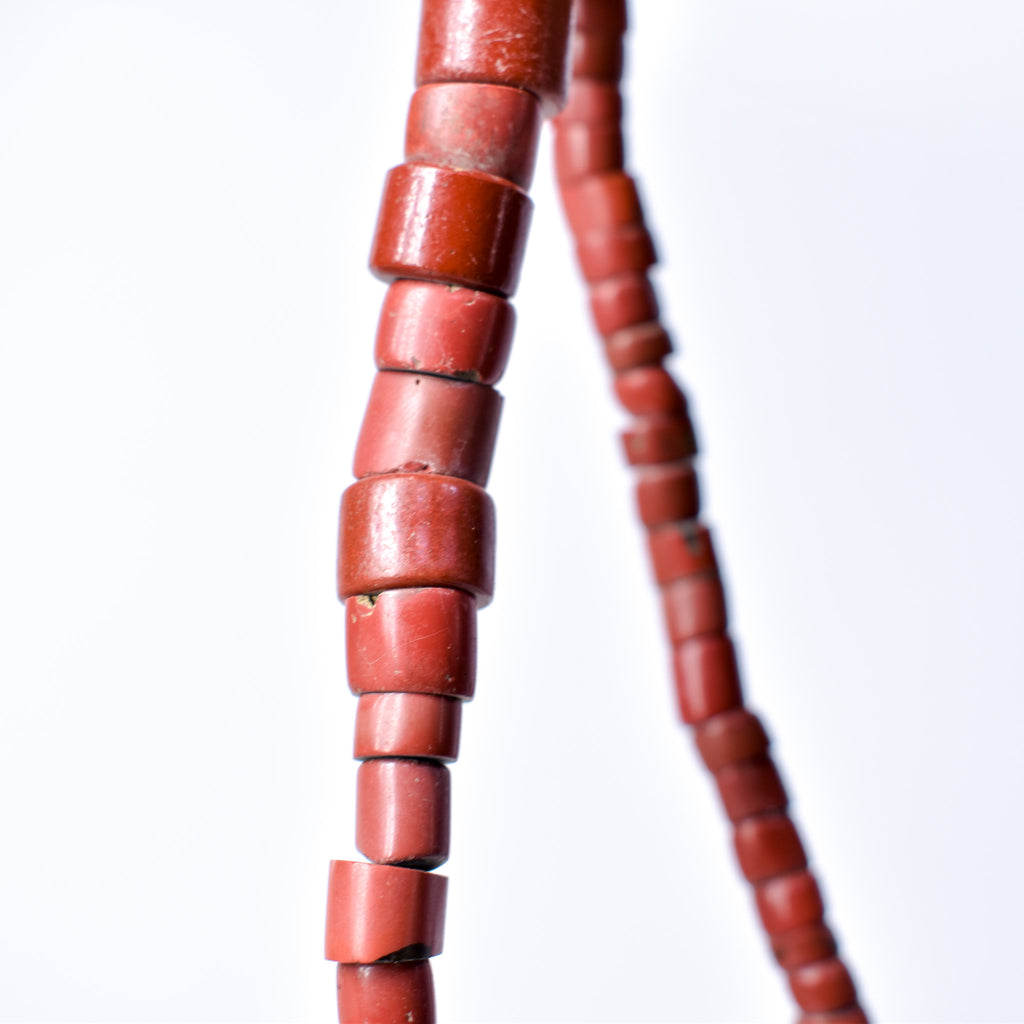 Red Green Heart Venetian Trade Beads