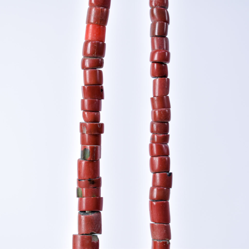 Red Green Heart Venetian Trade Beads