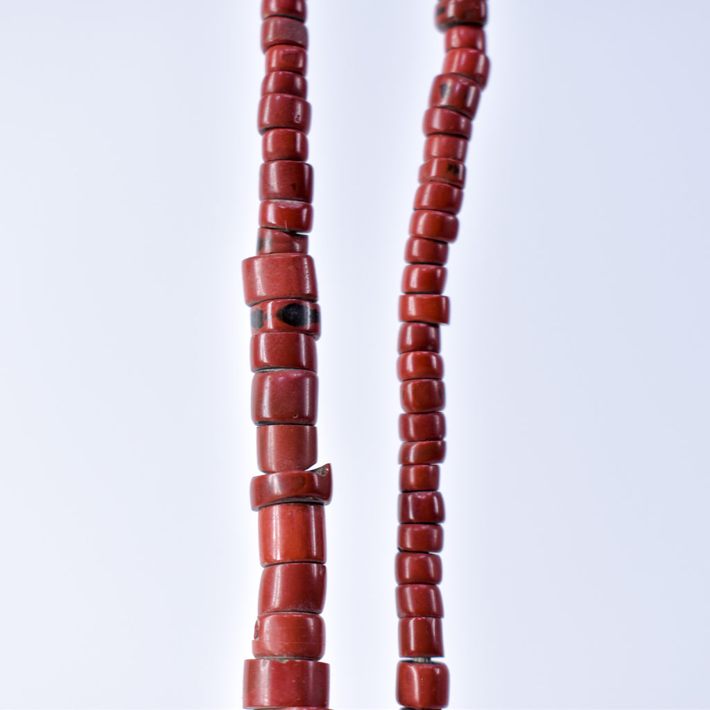 Red Green Heart Venetian Trade Beads