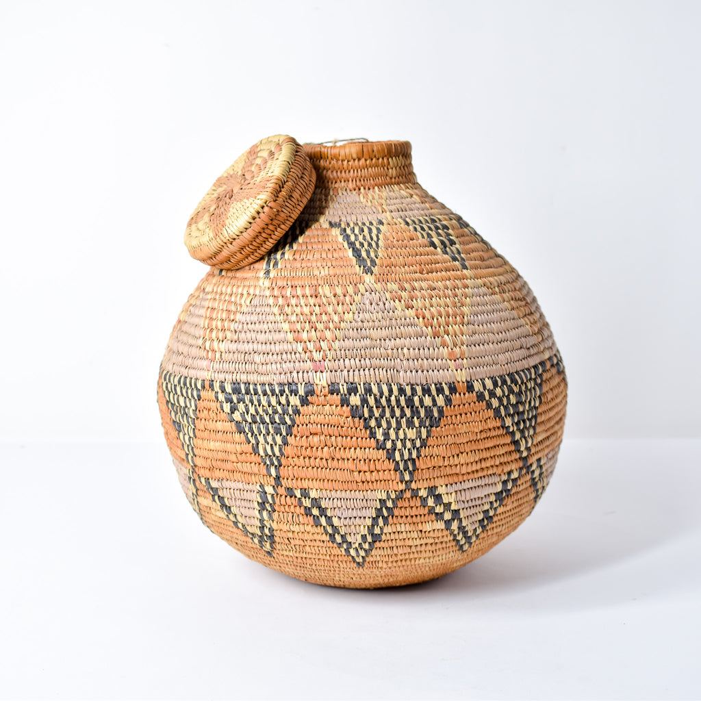 Zulu Beer Basket with Lid South Africa