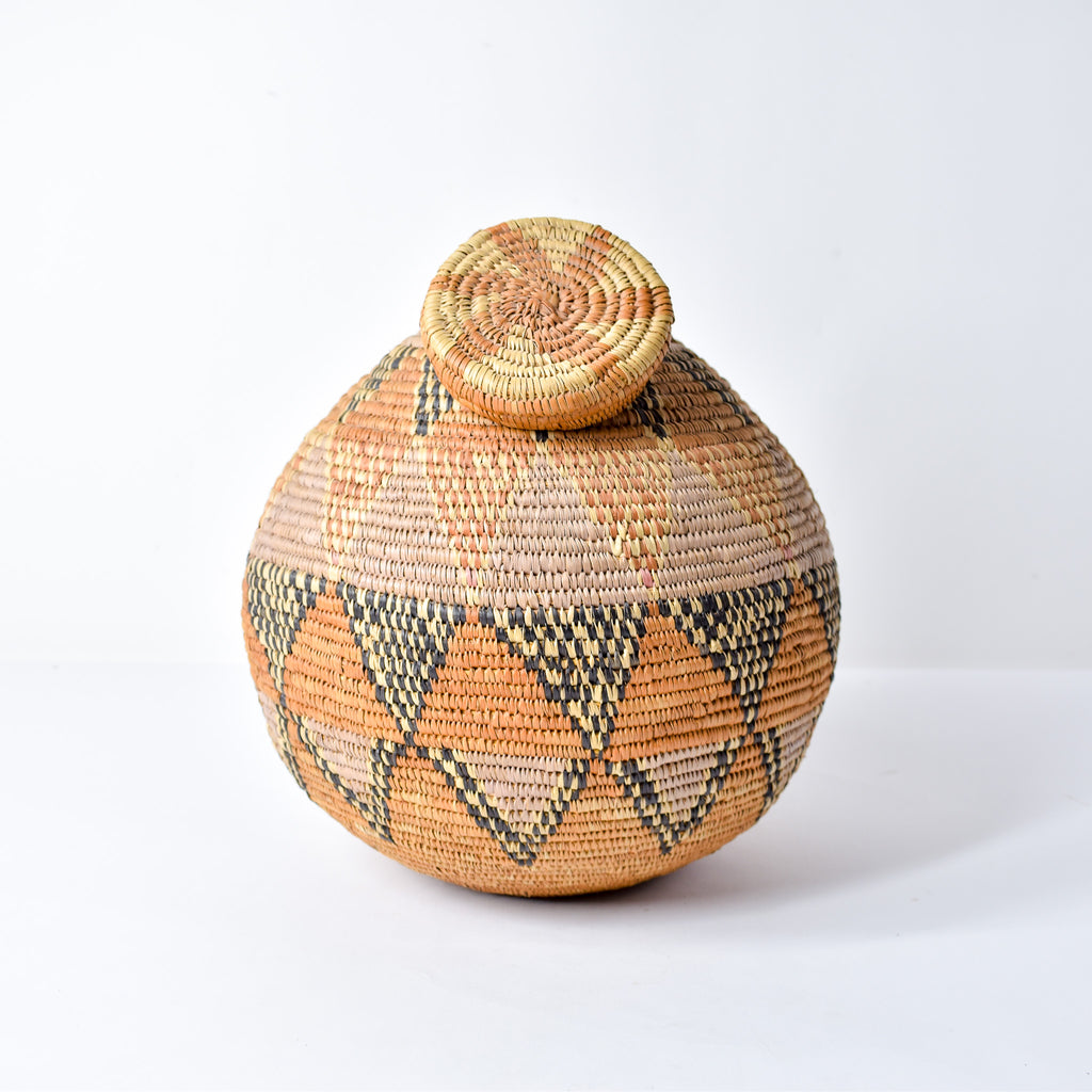 Zulu Beer Basket with Lid South Africa