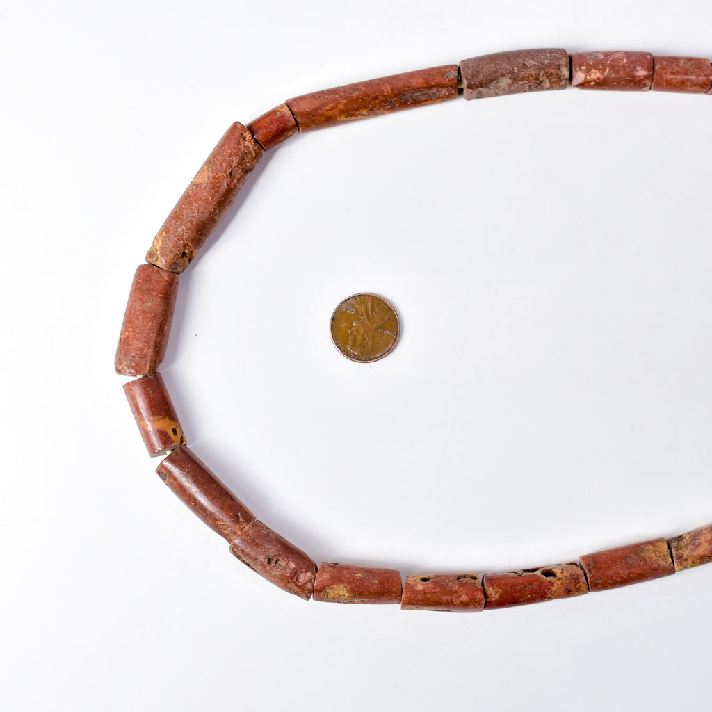 Bauxite Stone Beads Ghana 40 Inch