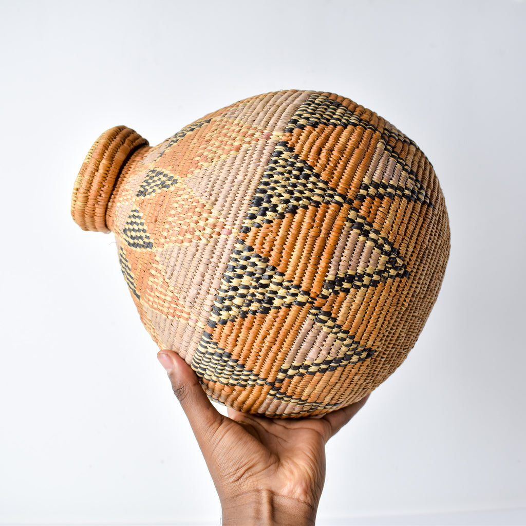 Zulu Beer Basket with Lid South Africa