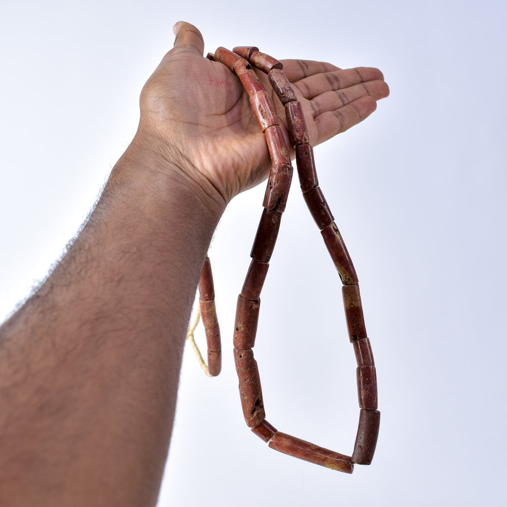 Bauxite Stone Beads Ghana 40 Inch