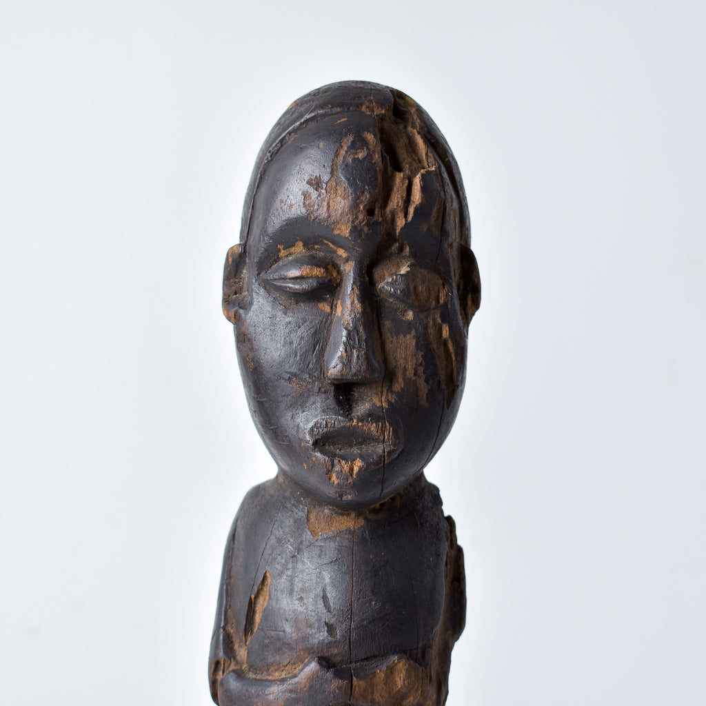 Lobi Standing Male Wood Figure on Custom Base Ghana