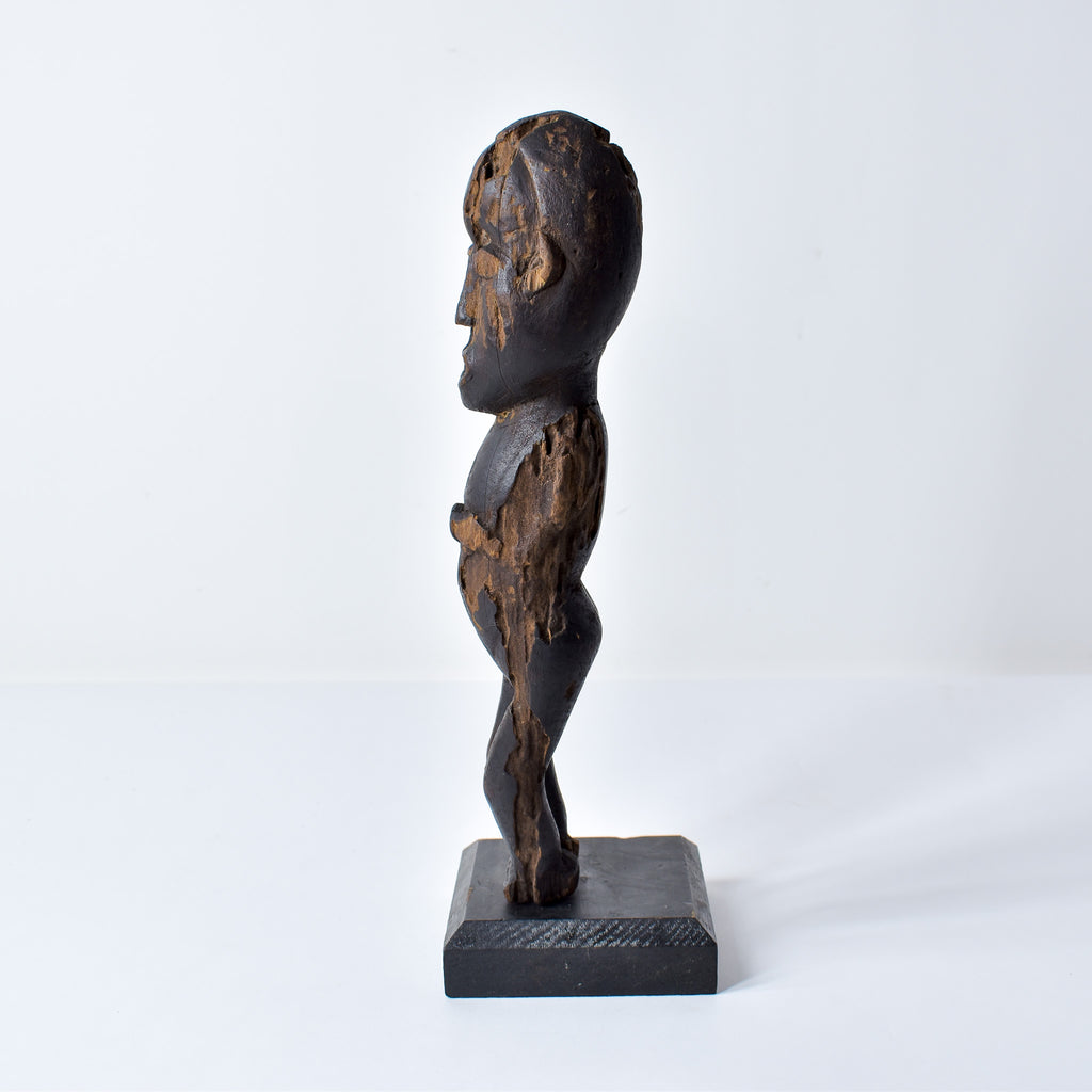 Lobi Standing Male Wood Figure on Custom Base Ghana