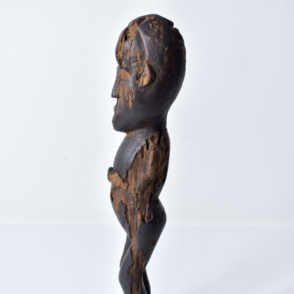 Lobi Standing Male Wood Figure on Custom Base Ghana