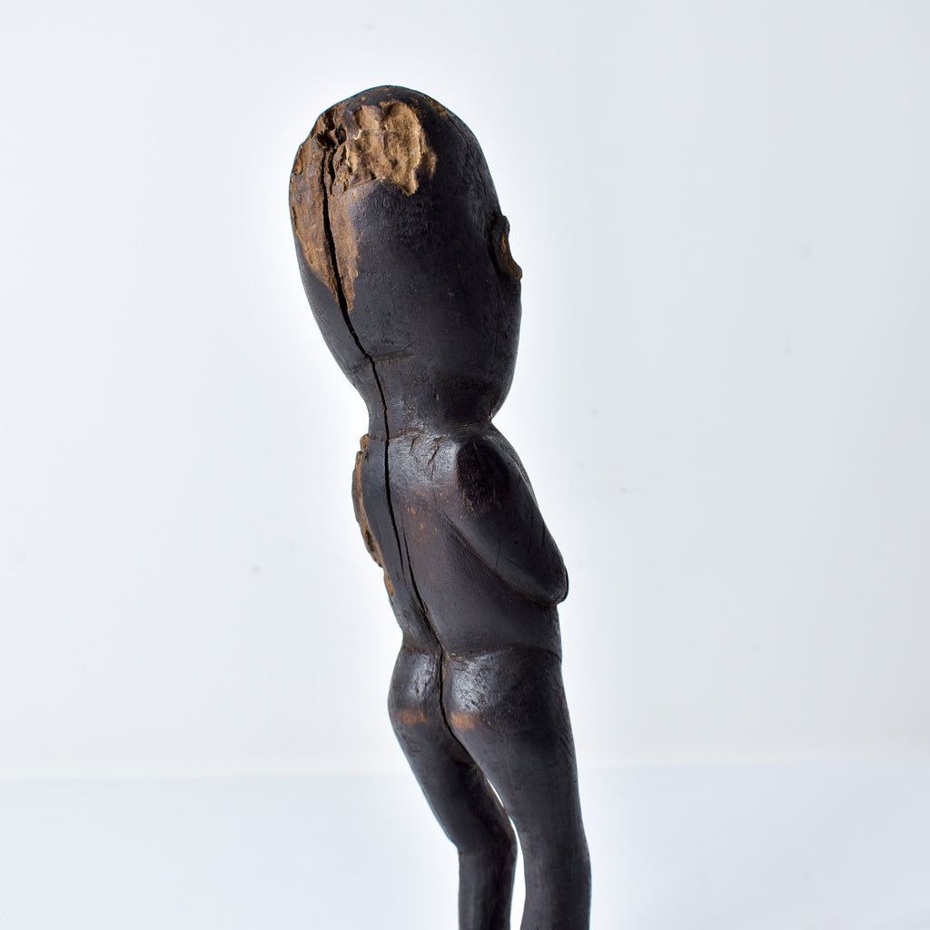 Lobi Standing Male Wood Figure on Custom Base Ghana